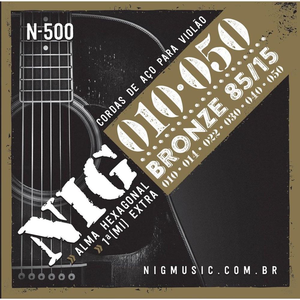 Encordoamento NIG Violão Aço 010-12 Cordas