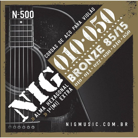 Encordoamento NIG Violão Aço 010-12 Cordas