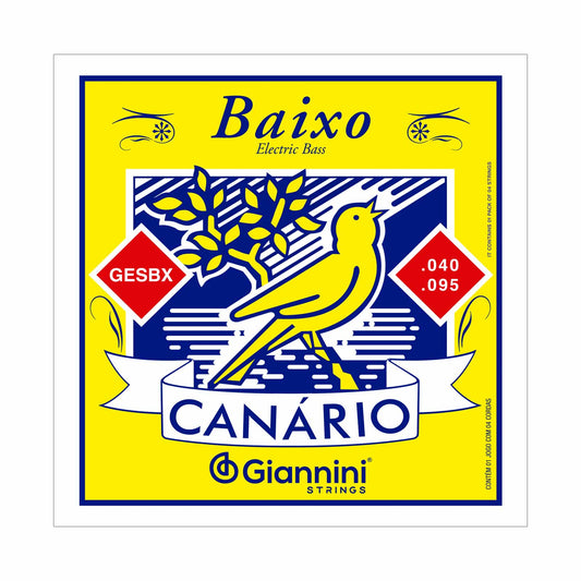 Encordoamento para Baixo 4 cordas Giannini Canário GESBX (.040 -.095)